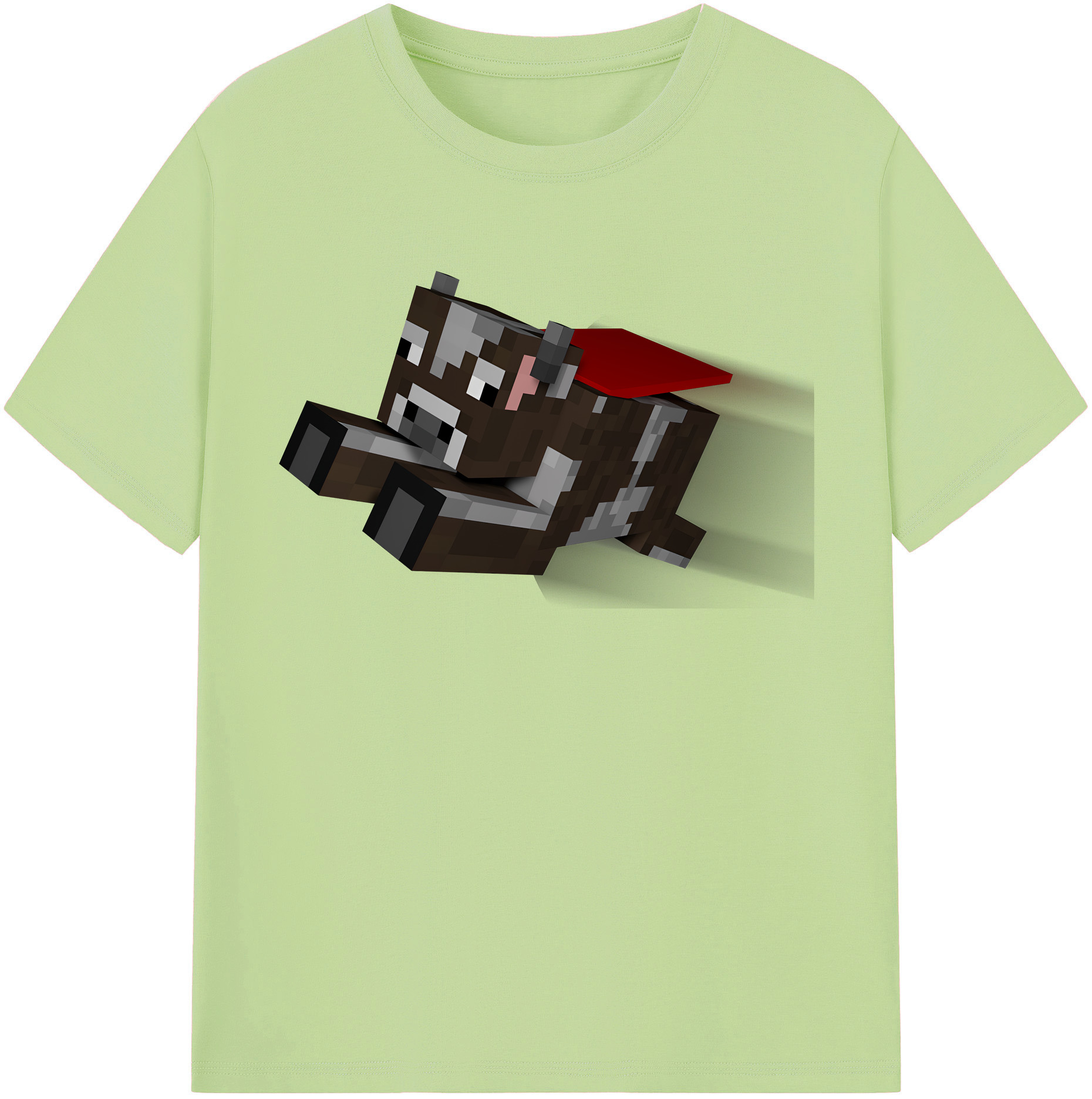 （画像用） マインクラフト ブロックの世界 Minecraft MC Block world 綿100％半袖Tシャツ（フロントプリント）